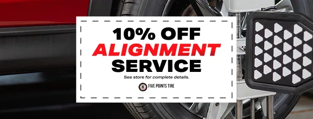Coupon: 10% off alignment service.