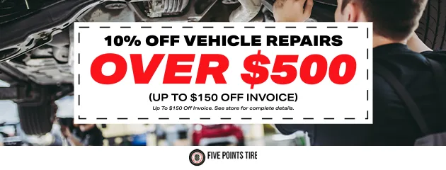 Coupon: 10% off vehicle repairs over $500.