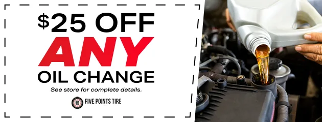 Coupon: $25 off any oil change.